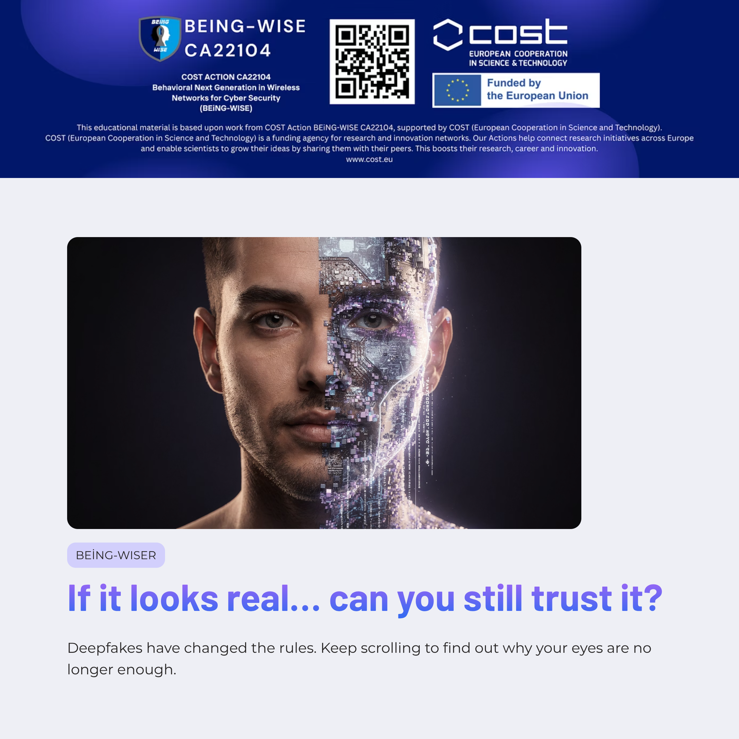 If it looks real can you still trust it Cover