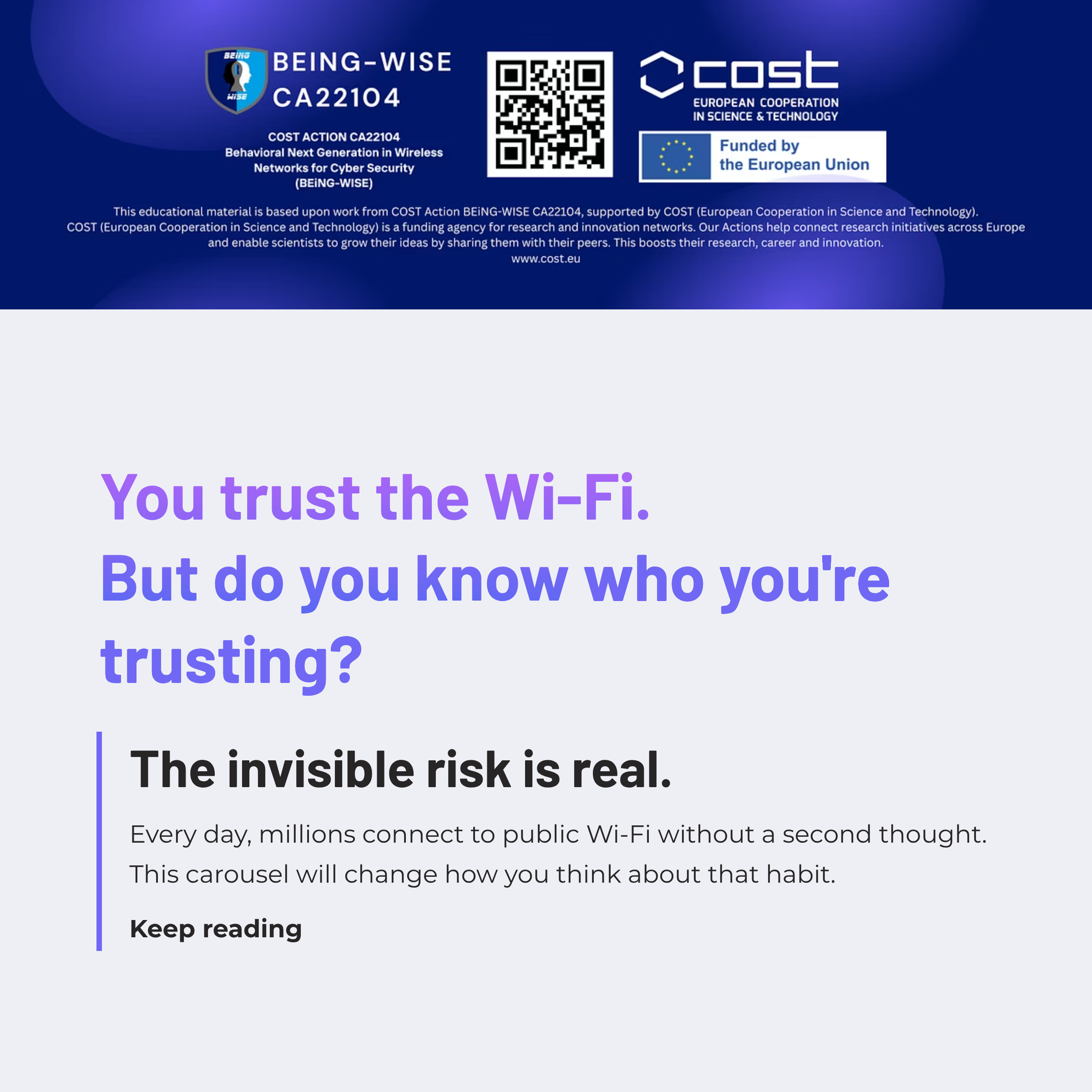 You trust the Wi-Fi Cover